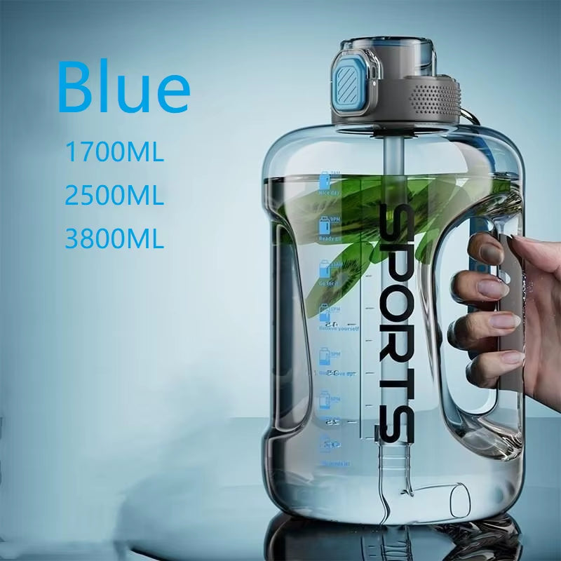 1700ML/2500ML/3800ML Fitness Cup Bpa Free Drinking Bottle Large Capacity Portable PC Sports Water Bottle with Straw