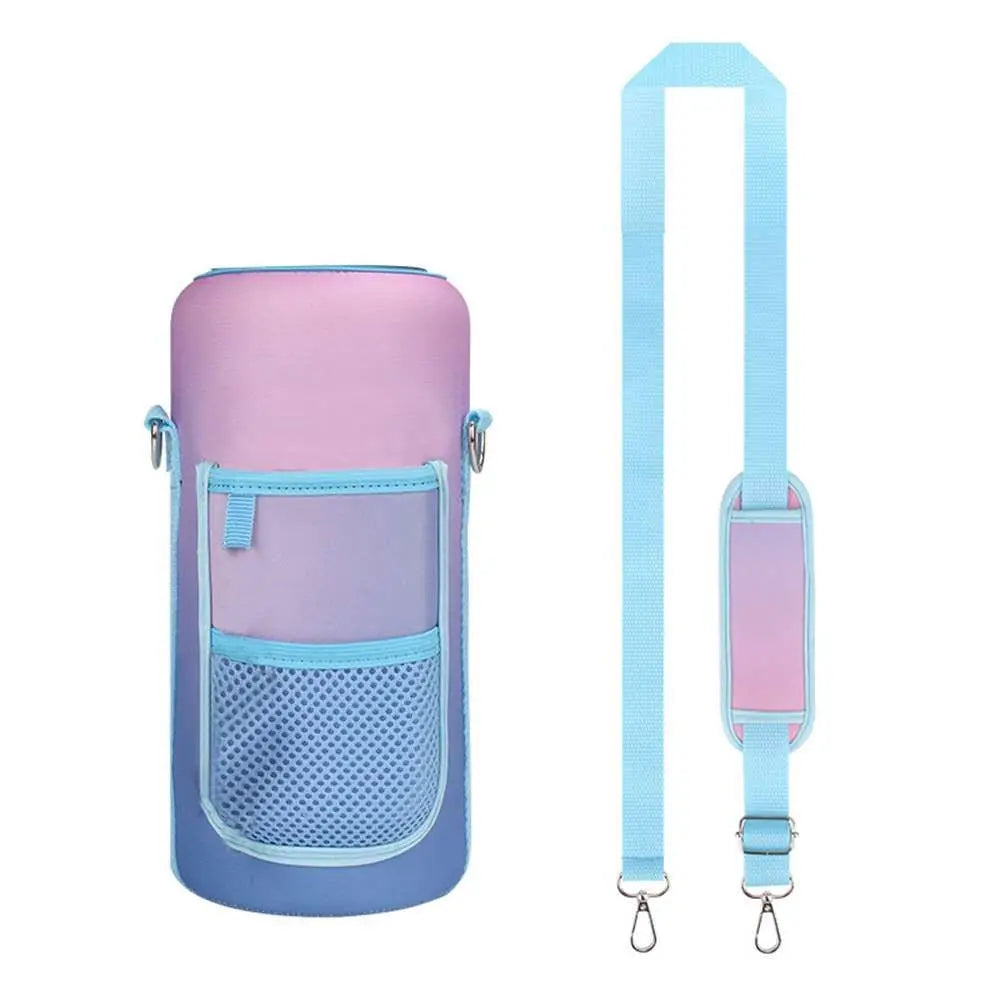 Portable Half Gallon Water Bottle Case Sleeve Sports Insulation Water Bottle Covers Pouch with Strap Cellphone Holder Bottle Bag
