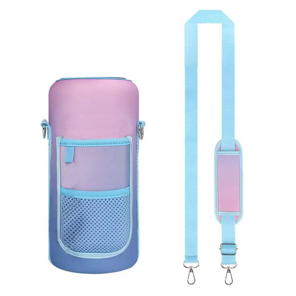 Portable Half Gallon Water Bottle Case Sleeve Sports Insulation Water Bottle Covers Pouch with Strap Cellphone Holder Bottle Bag