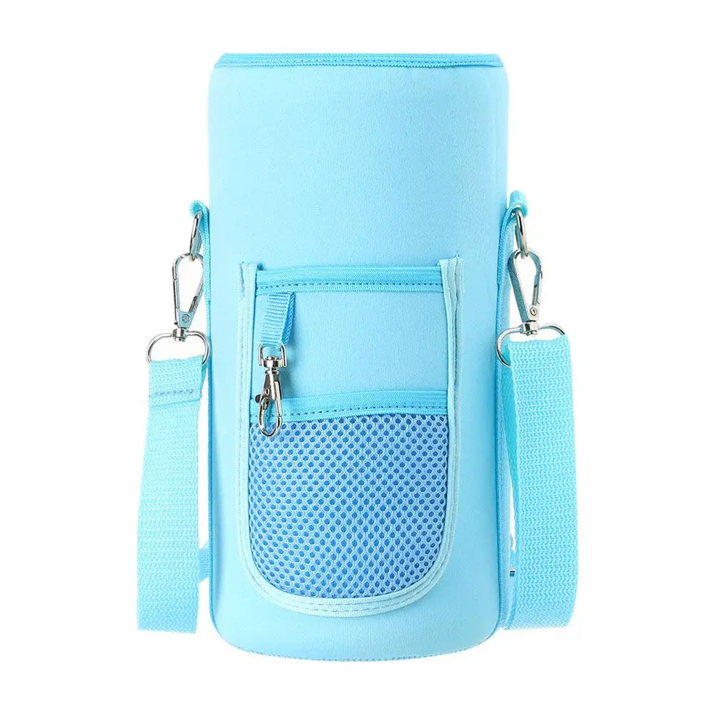 Portable Half Gallon Water Bottle Case Sleeve Sports Insulation Water Bottle Covers Pouch with Strap Cellphone Holder Bottle Bag
