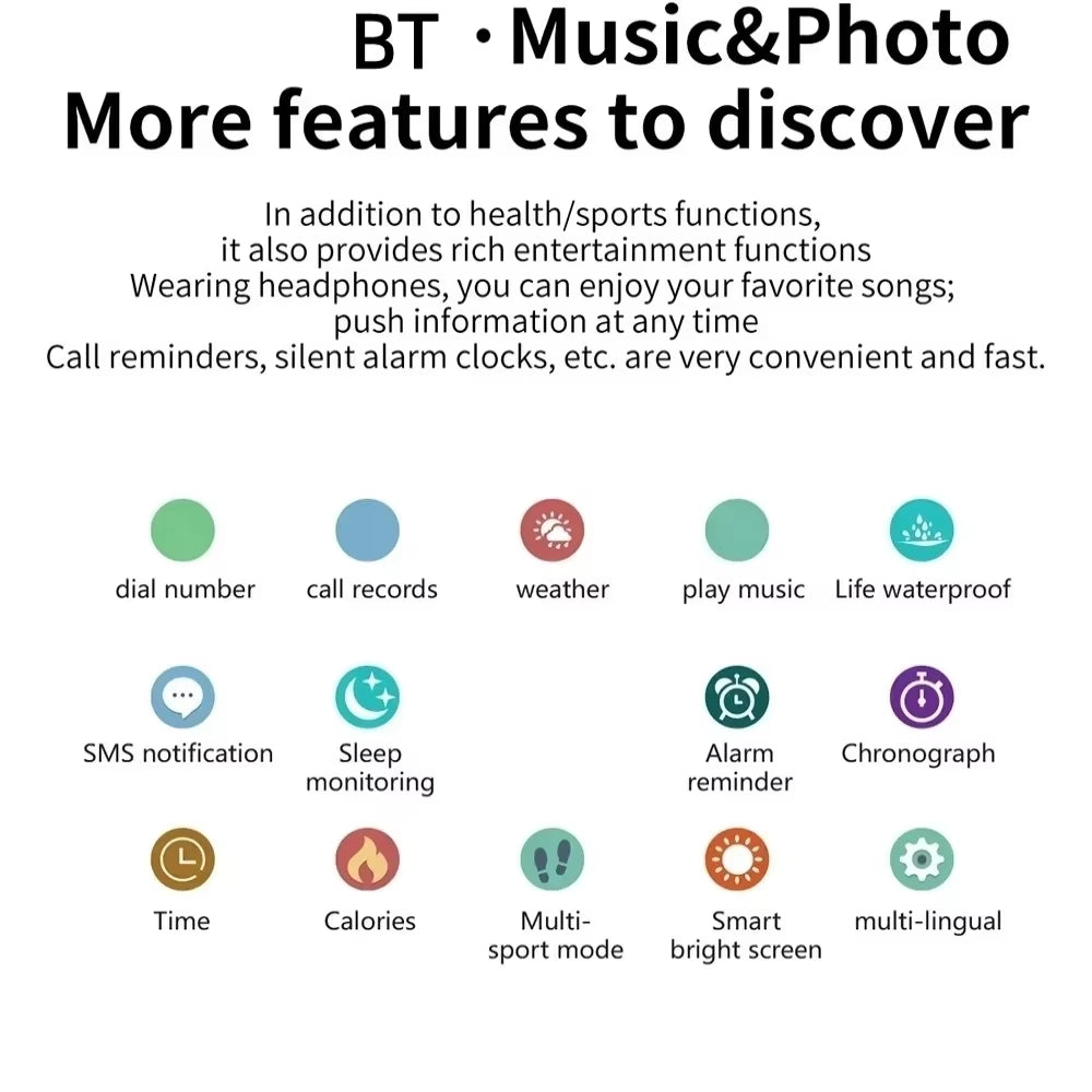 2024 New Smartwatch Bluetooth Call Sports Fitness Tracker Health Monitor Message Alert Fashion Smartwatch for Android Ios