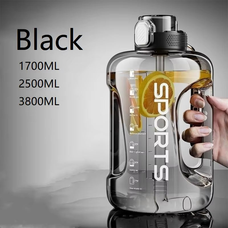 1700ML/2500ML/3800ML Fitness Cup Bpa Free Drinking Bottle Large Capacity Portable PC Sports Water Bottle with Straw