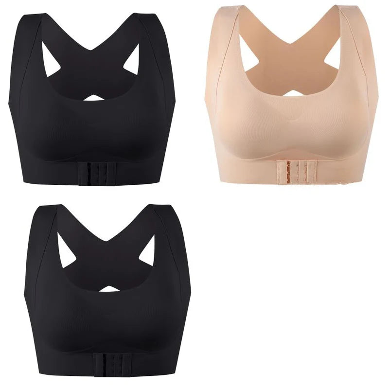 1Pcs/2Pcs/3Pcs Women Bras for Women Push up Bra Posture Corrector Bralette Front Closure Female Underwear Cross Back Tops