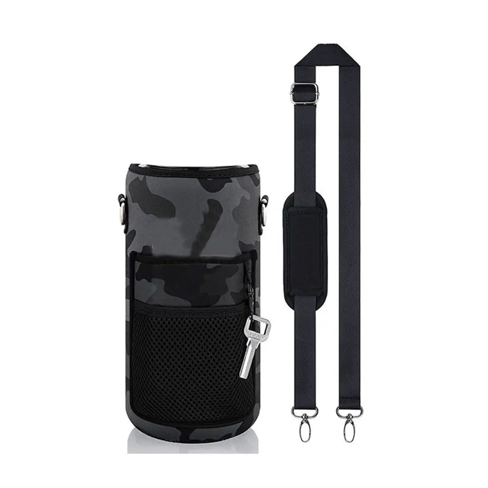 Portable Half Gallon Water Bottle Case Sleeve Sports Insulation Water Bottle Covers Pouch with Strap Cellphone Holder Bottle Bag