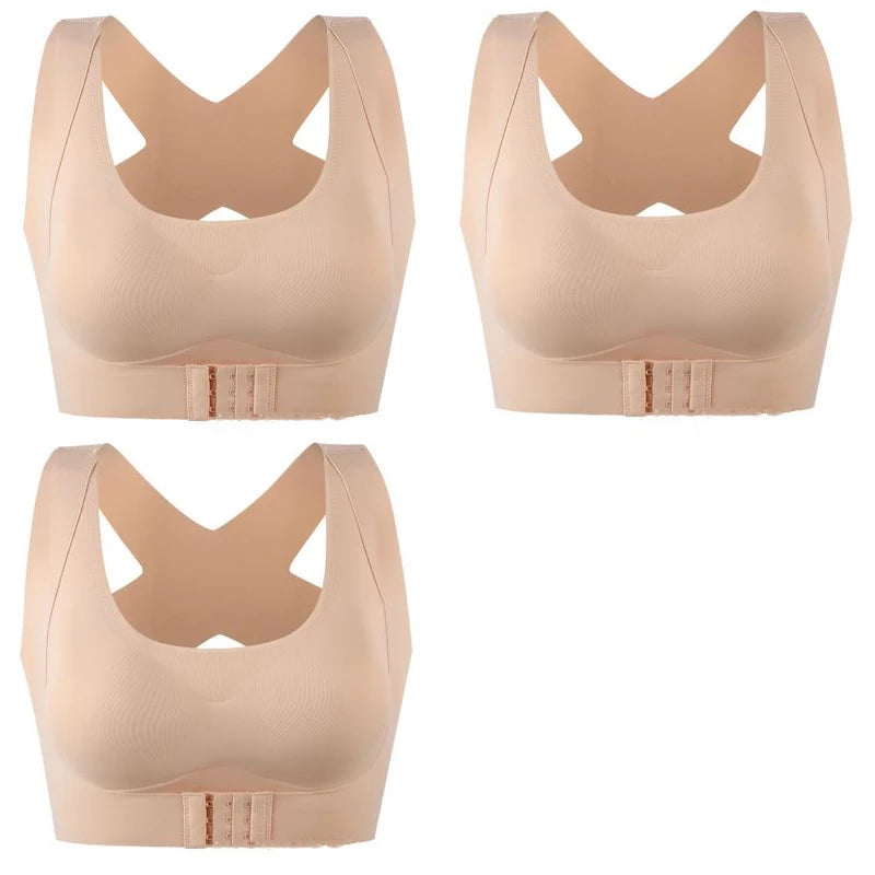 1Pcs/2Pcs/3Pcs Women Bras for Women Push up Bra Posture Corrector Bralette Front Closure Female Underwear Cross Back Tops